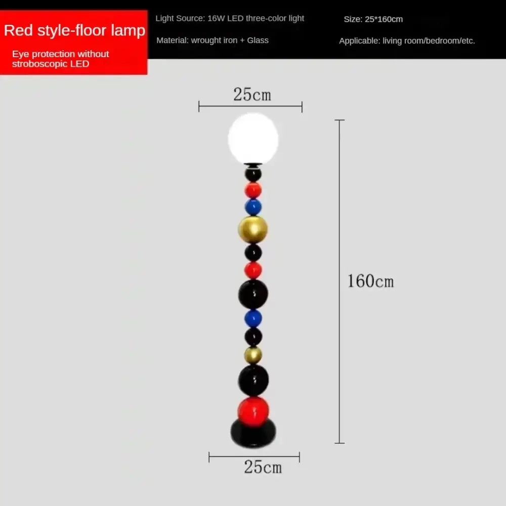 Modern colorful glass ball floor lamp for living room