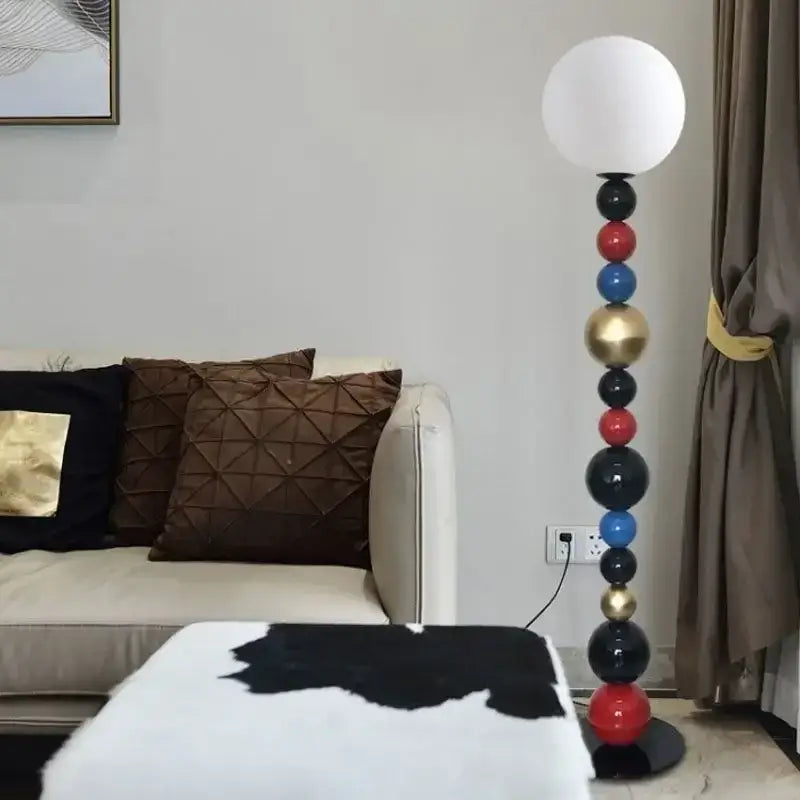 Modern colorful glass ball floor lamp for living room