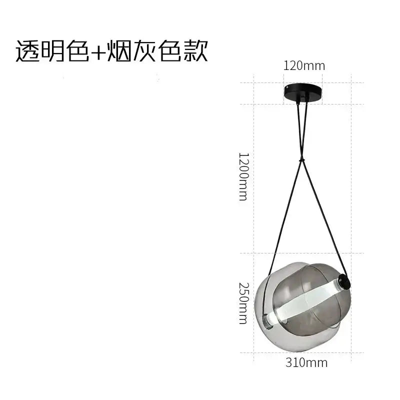 Modern colorful glass capsule led pendant light for kitchen bar
