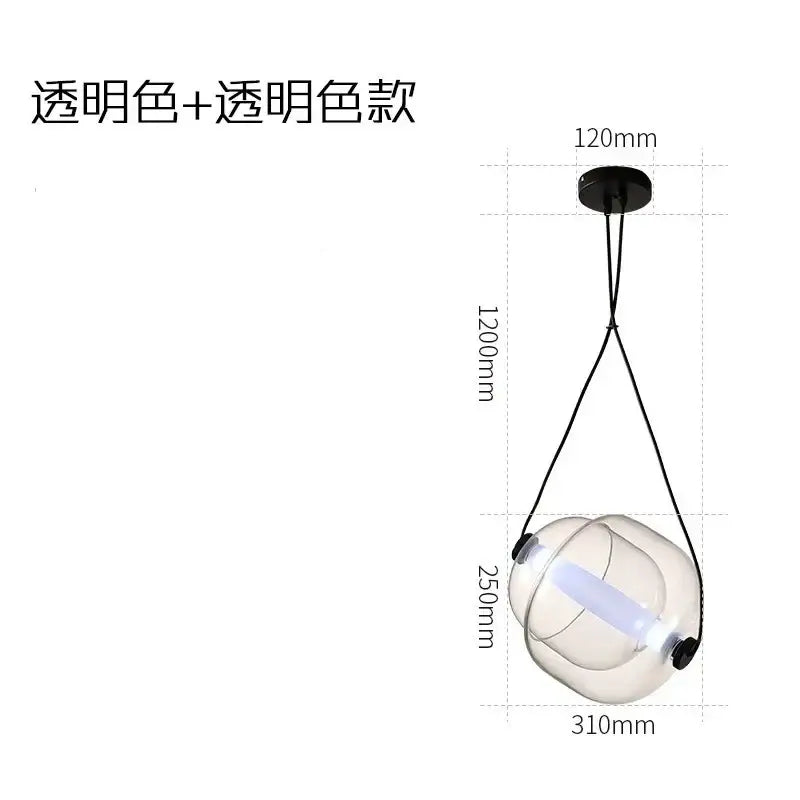 Modern colorful glass capsule led pendant light for kitchen bar