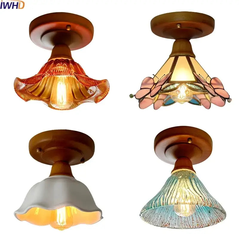 Modern colorful glass led ceiling lamp living room light fixture