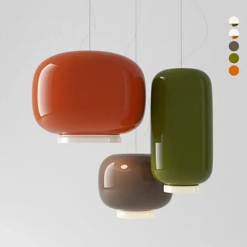 Modern colorful glass pendant lights dining room glass shades