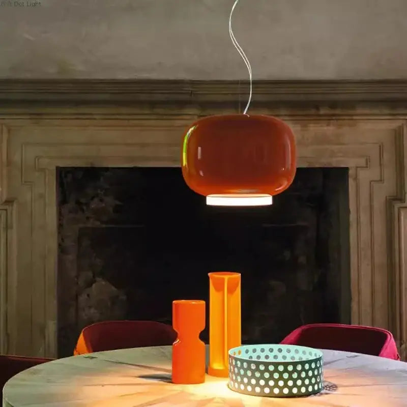 Modern colorful glass pendant lights dining room glass shades