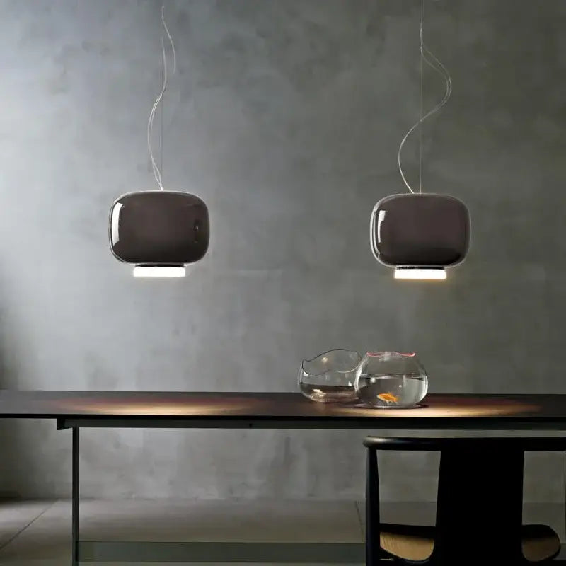 Modern colorful glass pendant lights dining room glass shades