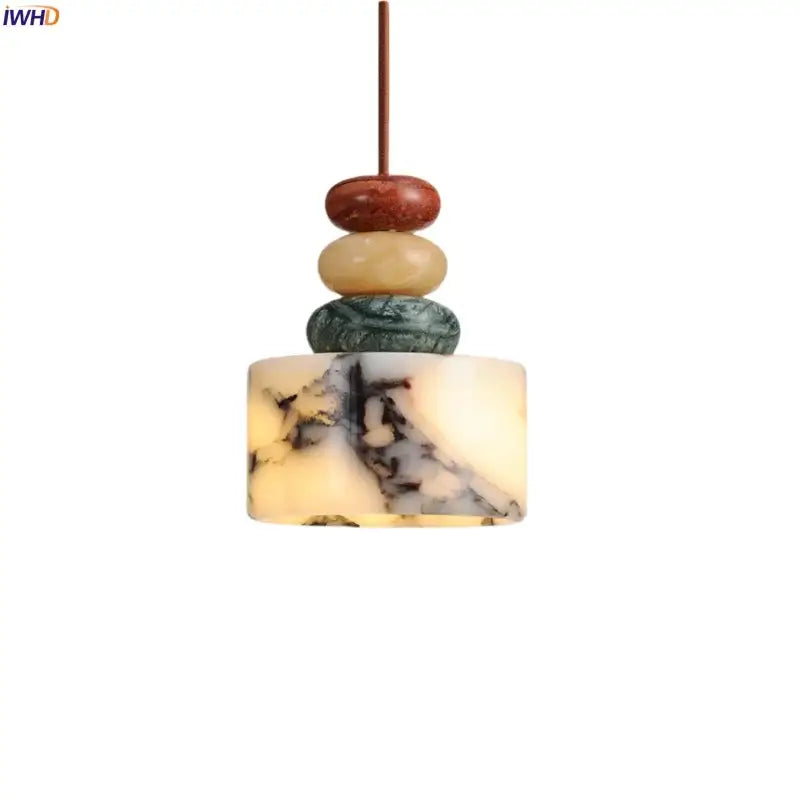 Modern colorful stone led pendant lamp dining room decor