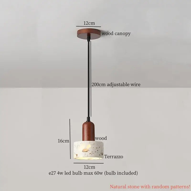 Modern colorful stone led pendant lamp dining room decor