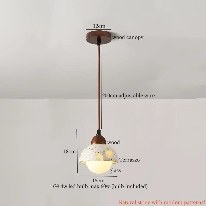 Modern colorful stone led pendant lamp dining room decor