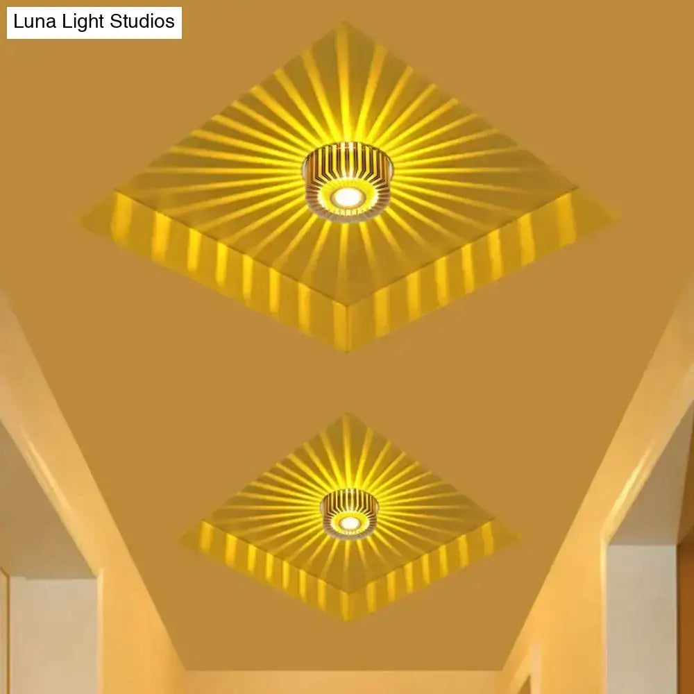 Modern colorful sunburst led ceiling light for porch or gallery