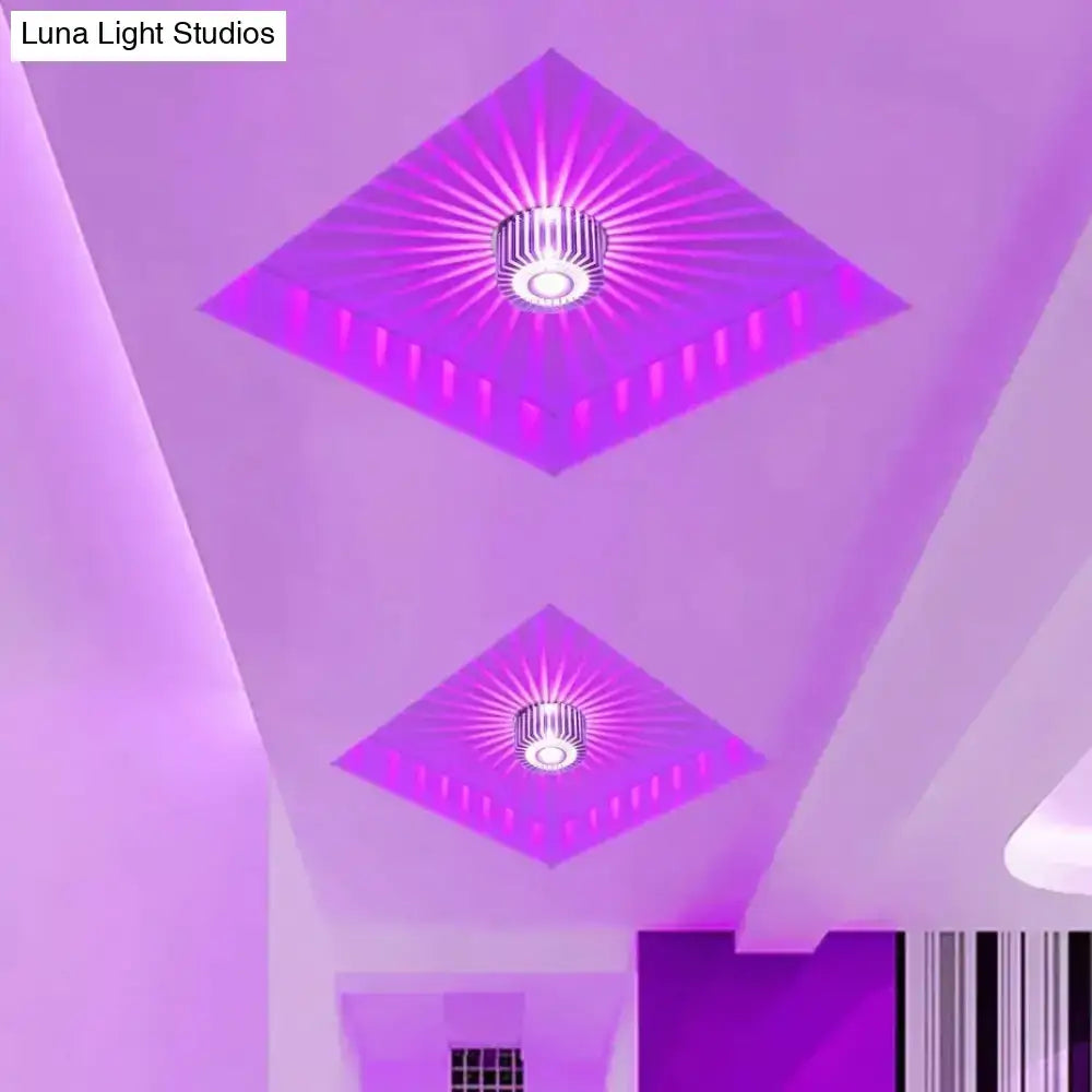 Modern colorful sunburst led ceiling light for porch or gallery