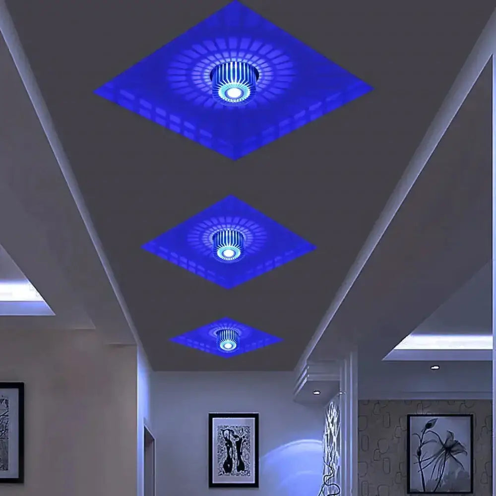Modern colorful sunburst led ceiling light for porch or gallery