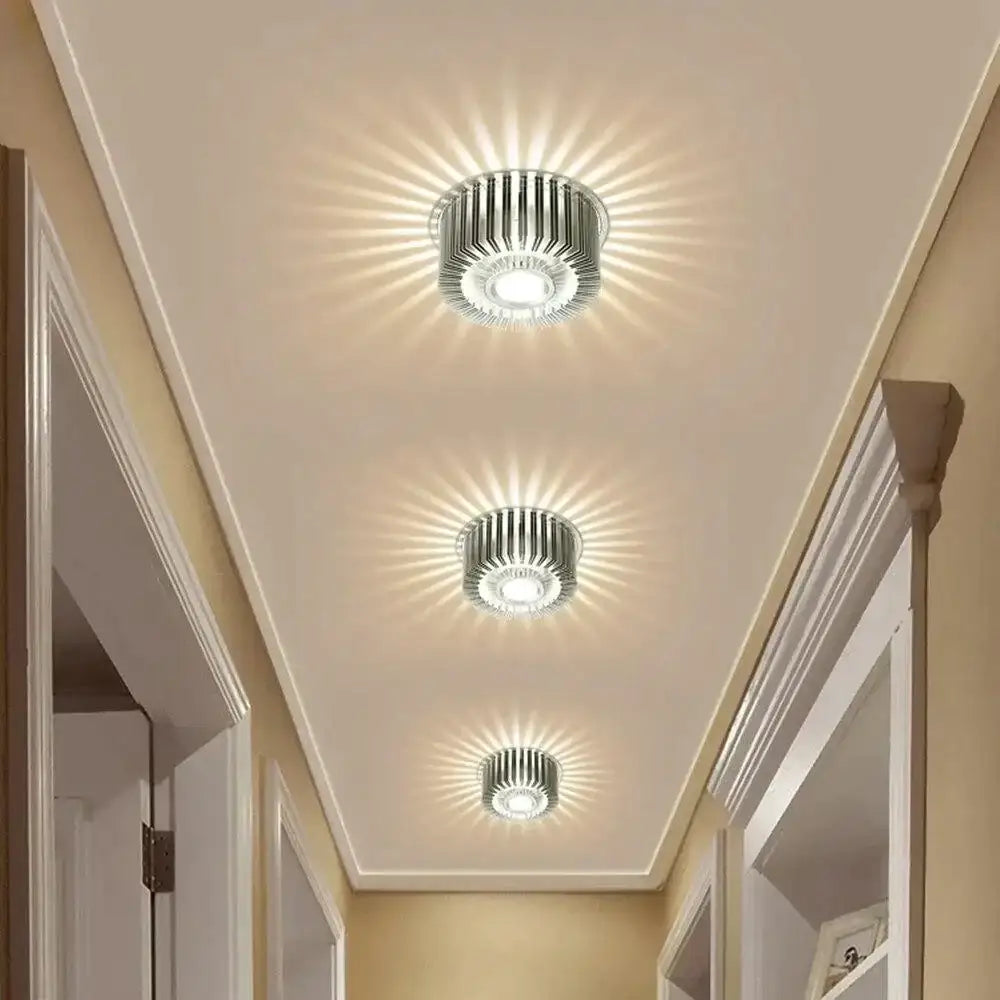 Modern colorful sunburst led ceiling light for porch or gallery