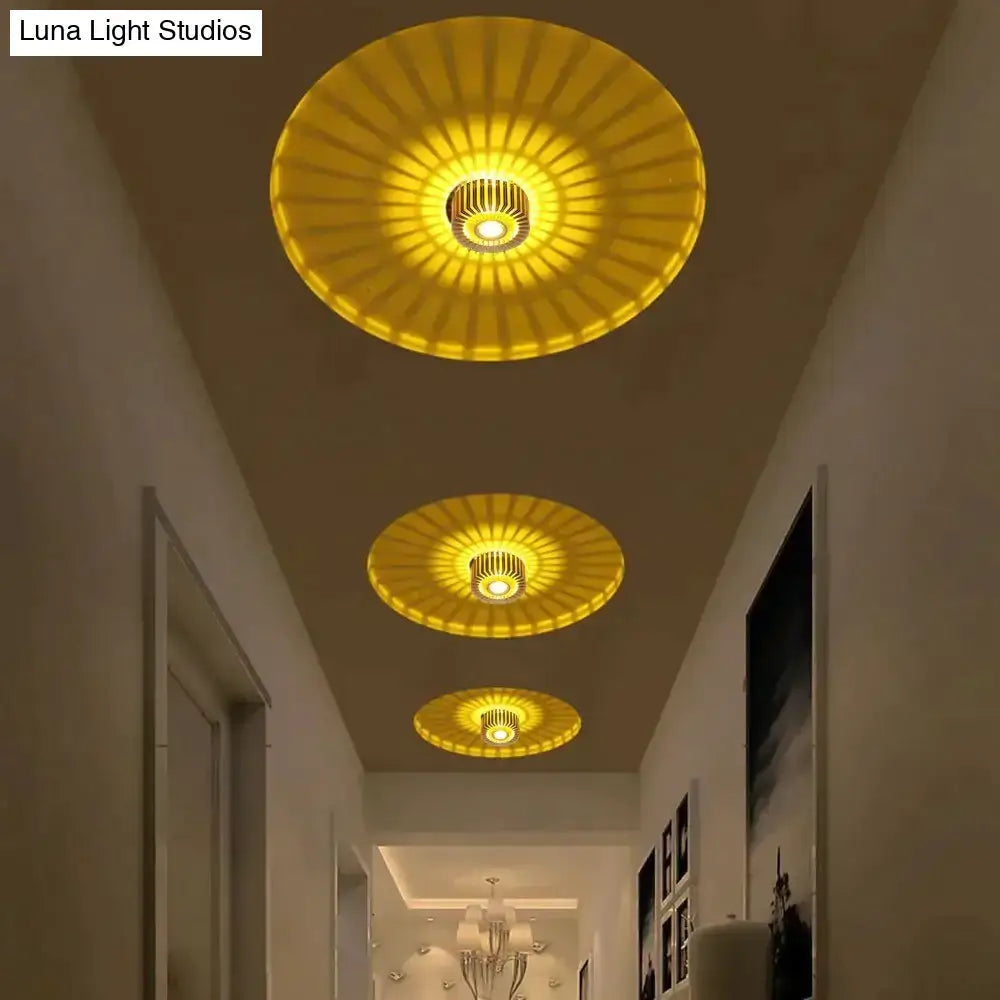 Modern colorful sunburst led ceiling light for porch or gallery