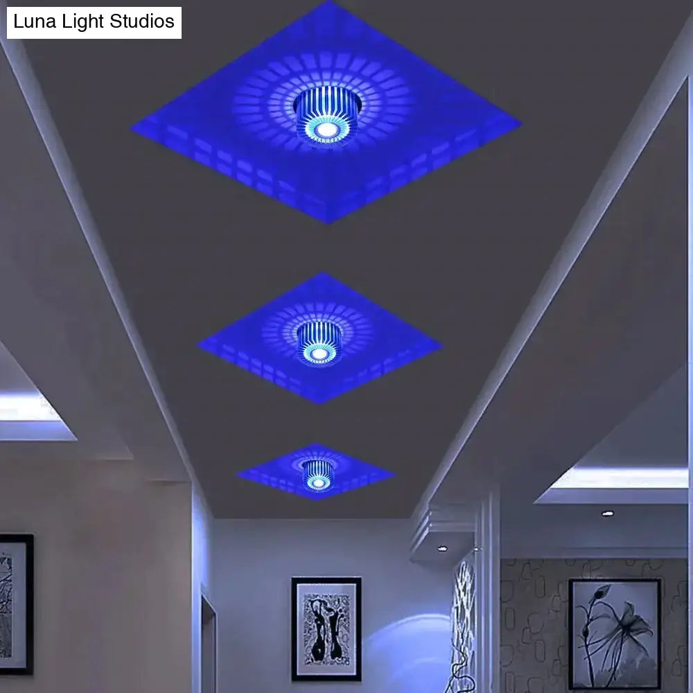 Modern colorful sunburst led ceiling light for porch or gallery