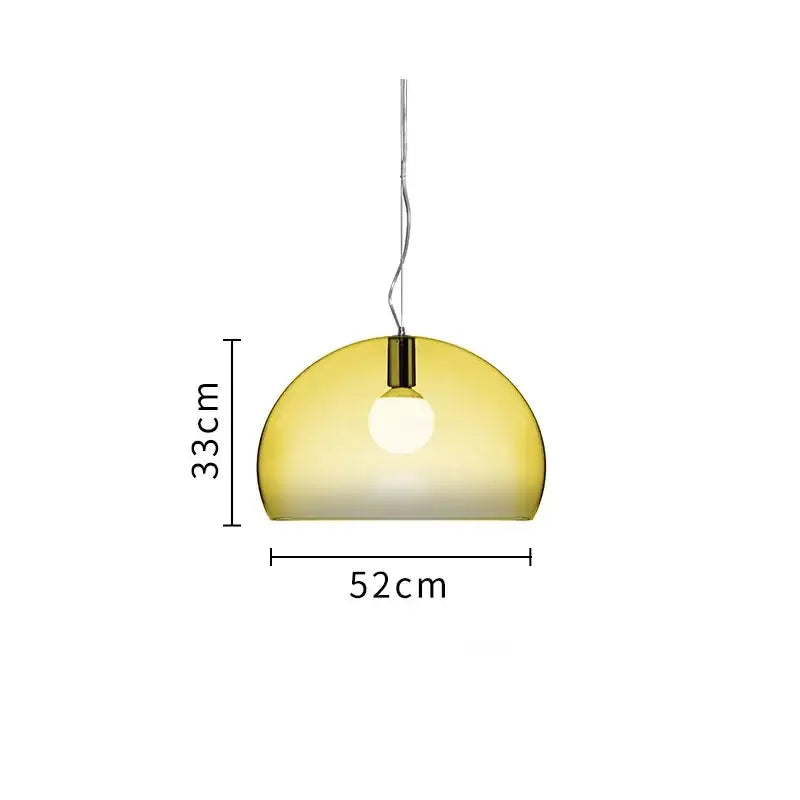 Modern colorful translucent dome pendant lamp for dining room