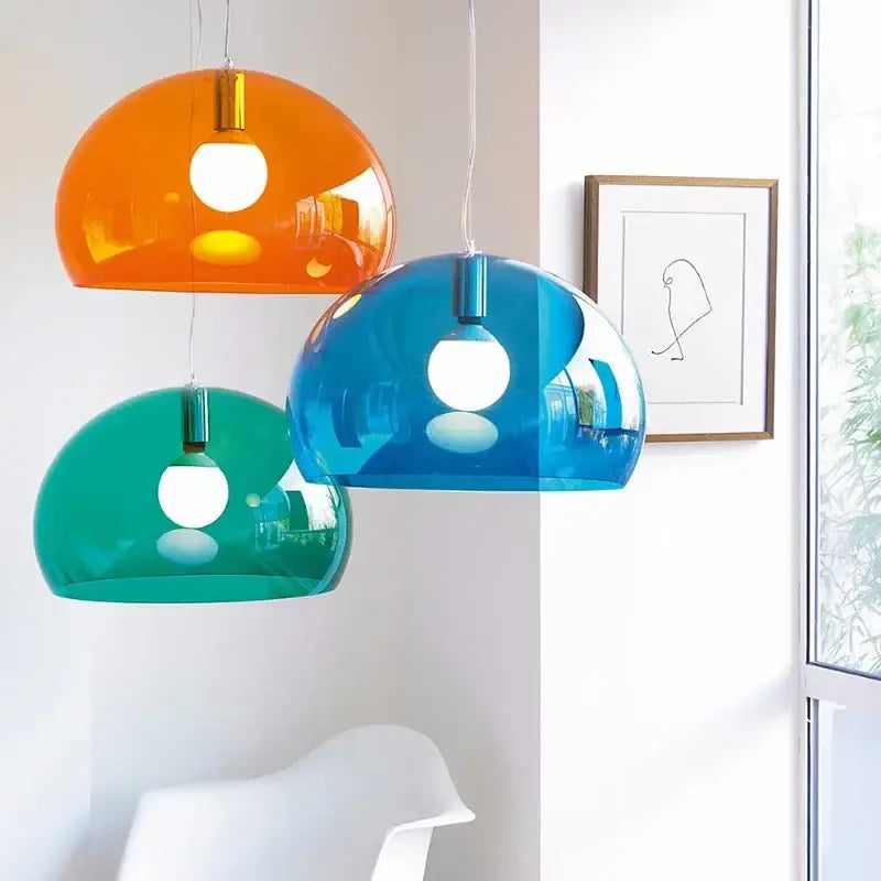 Modern colorful translucent dome pendant lamp for dining room