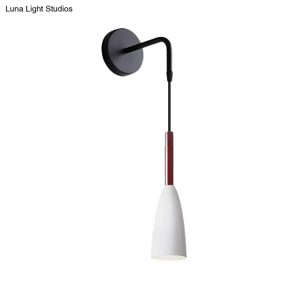 Modern conical black wall lamp – bedroom single bulb fixture