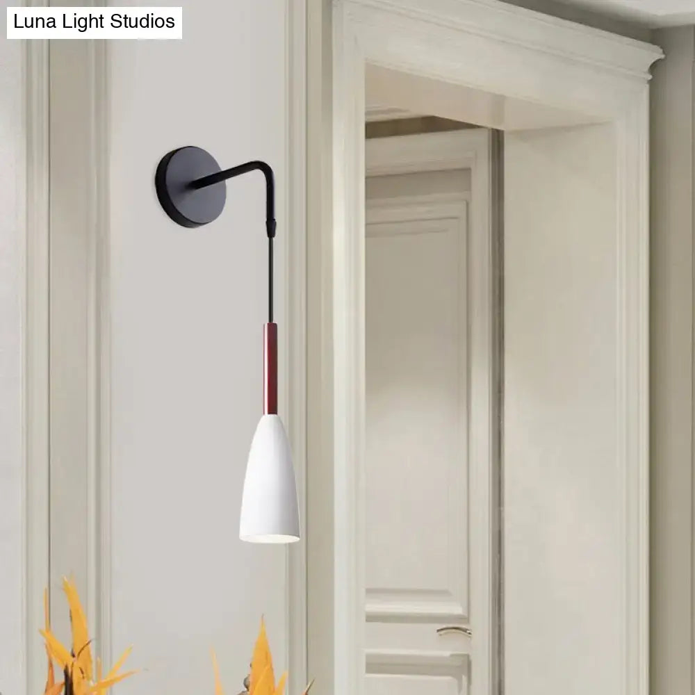 Modern conical black wall lamp – bedroom single bulb fixture