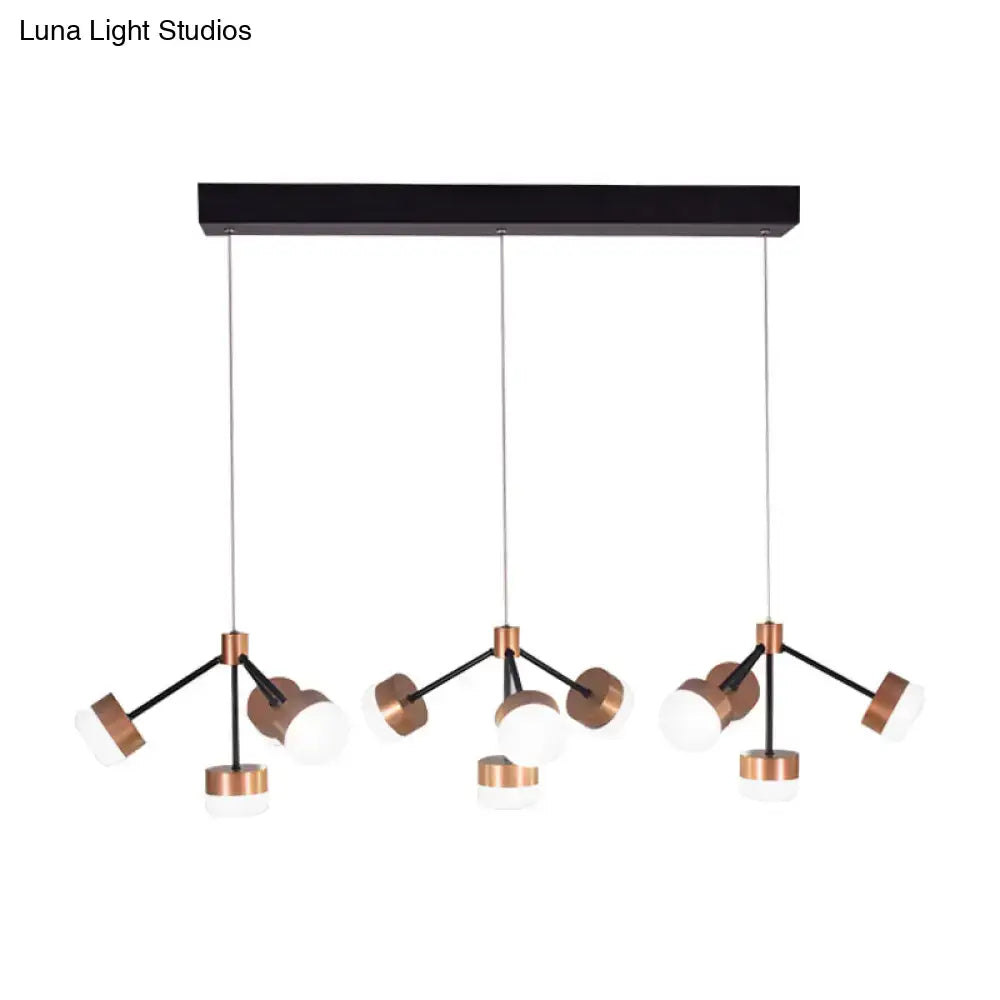 Modern copper & black sputnik ceiling island light for bedroom