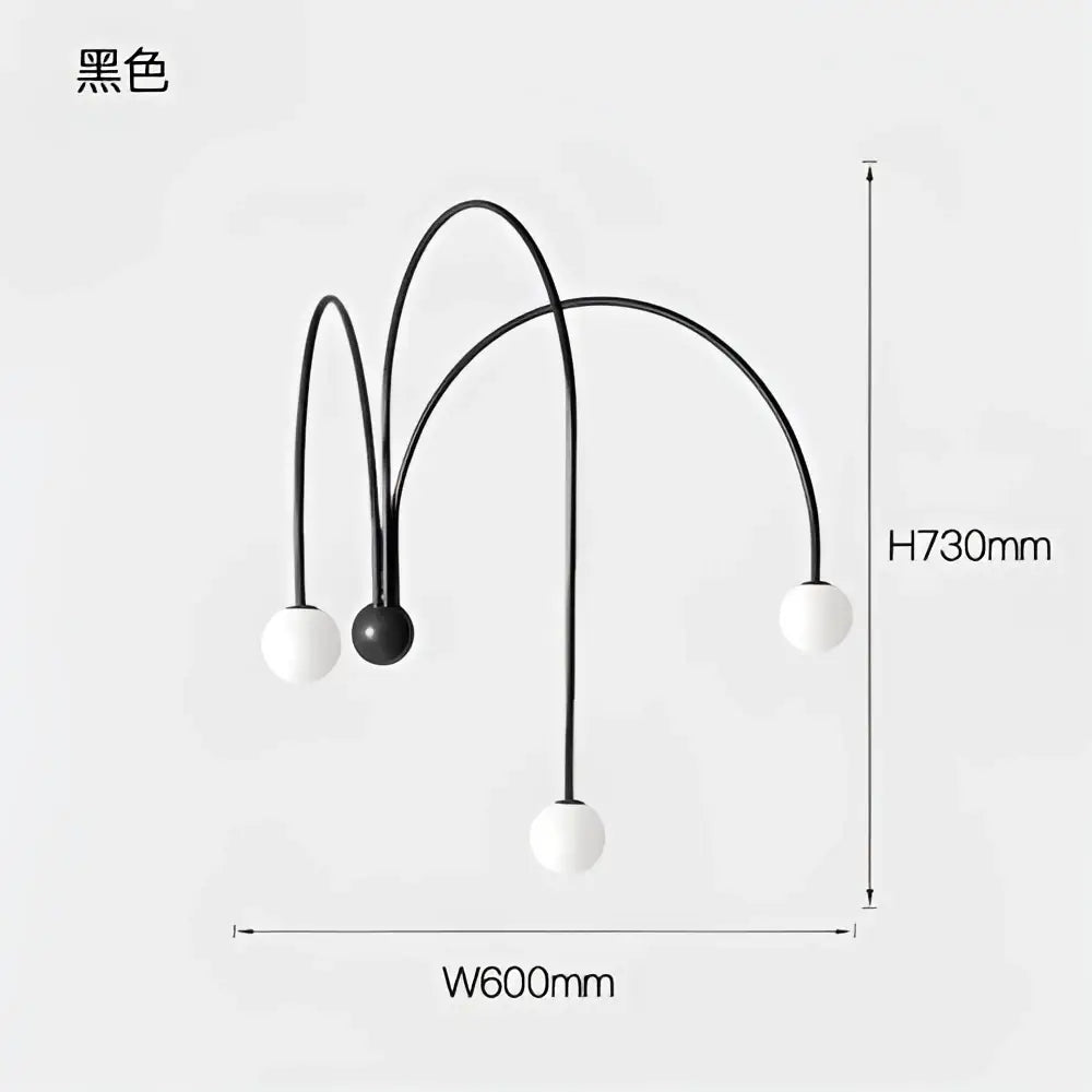 Modern copper branch glass wall lamp for living room