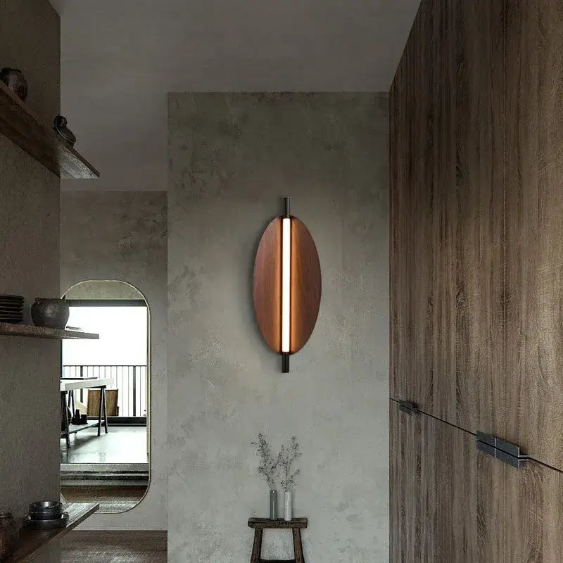 Modern copper brown metal leaf wall sconce bedroom lightstrip