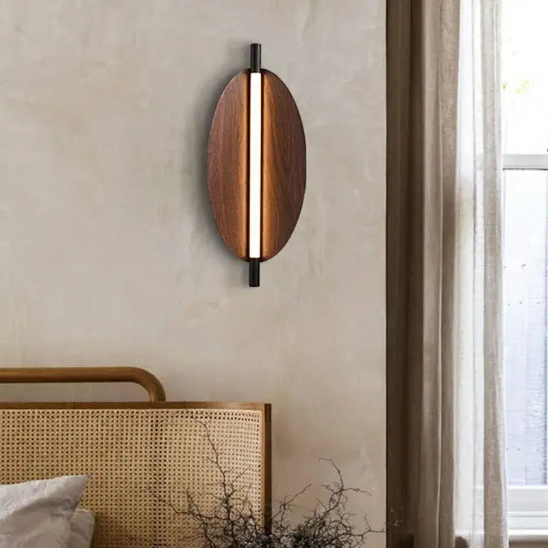 Modern copper brown metal leaf wall sconce bedroom lightstrip
