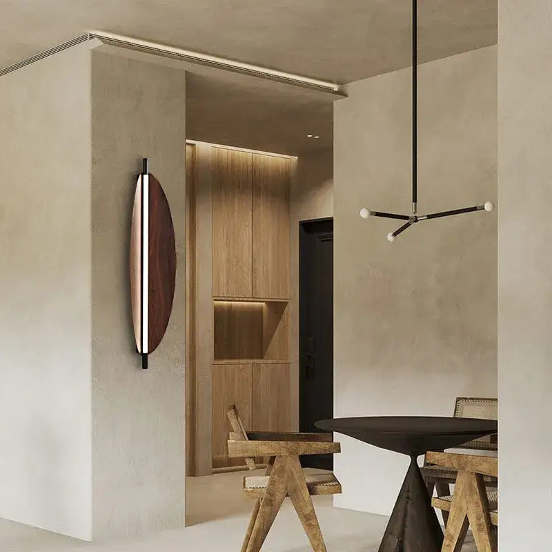 Modern copper brown metal leaf wall sconce bedroom lightstrip