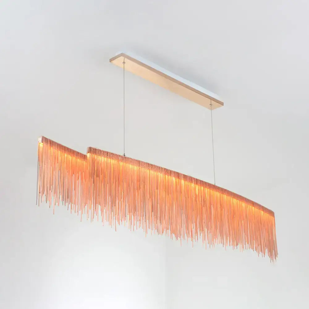 Modern copper fringe metal gold led pendant light dining room