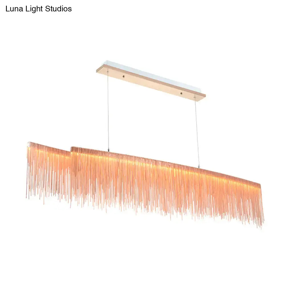 Modern copper fringe metal gold led pendant light dining room