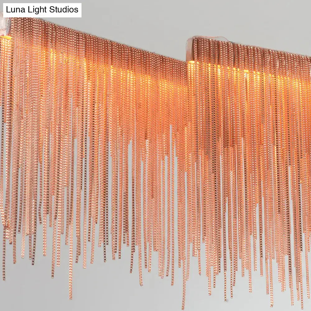 Modern copper fringe metal gold led pendant light dining room