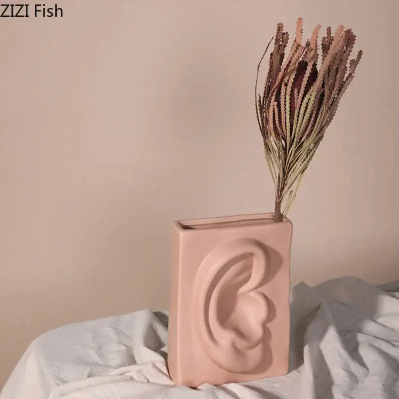 Modern coral ceramic vase decorbites ceramic living room face design