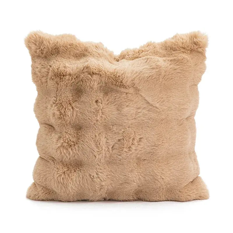 Modern cream brown coffee pillowcase living room textured cushion cover