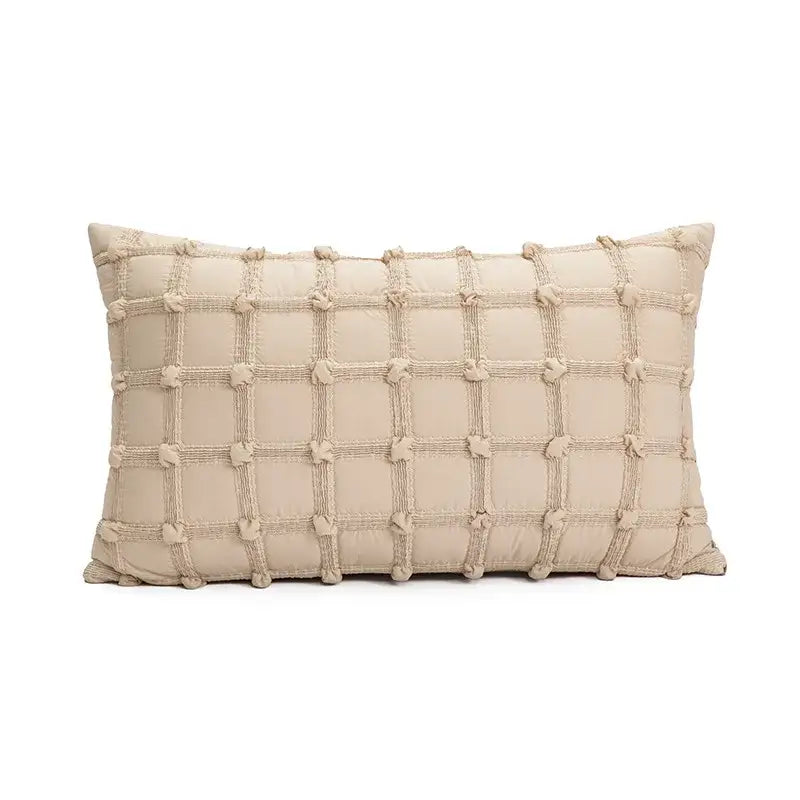 Modern cream brown coffee pillowcase living room textured cushion cover