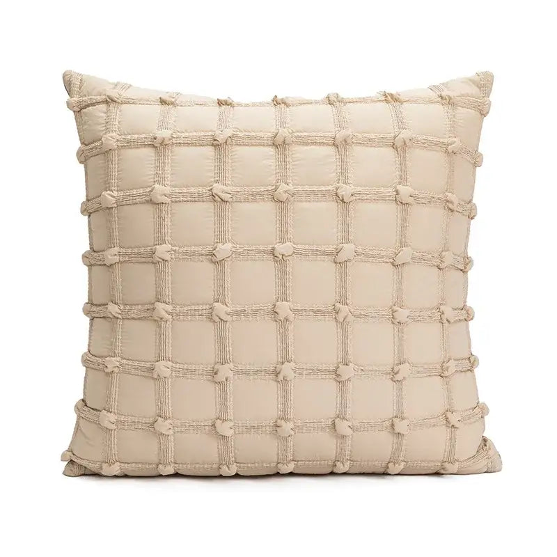 Modern cream brown coffee pillowcase living room textured cushion cover