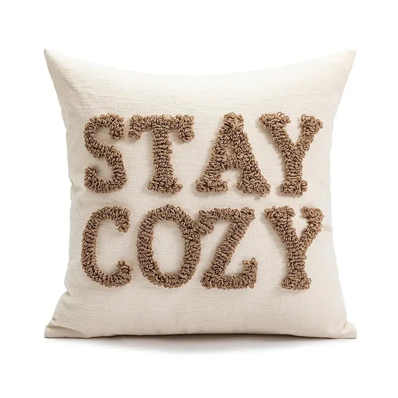 Modern cream brown coffee pillowcase living room textured cushion cover