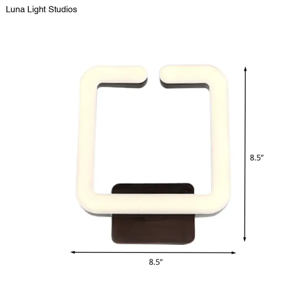 Modern cream square wall sconce bedroom warm white light