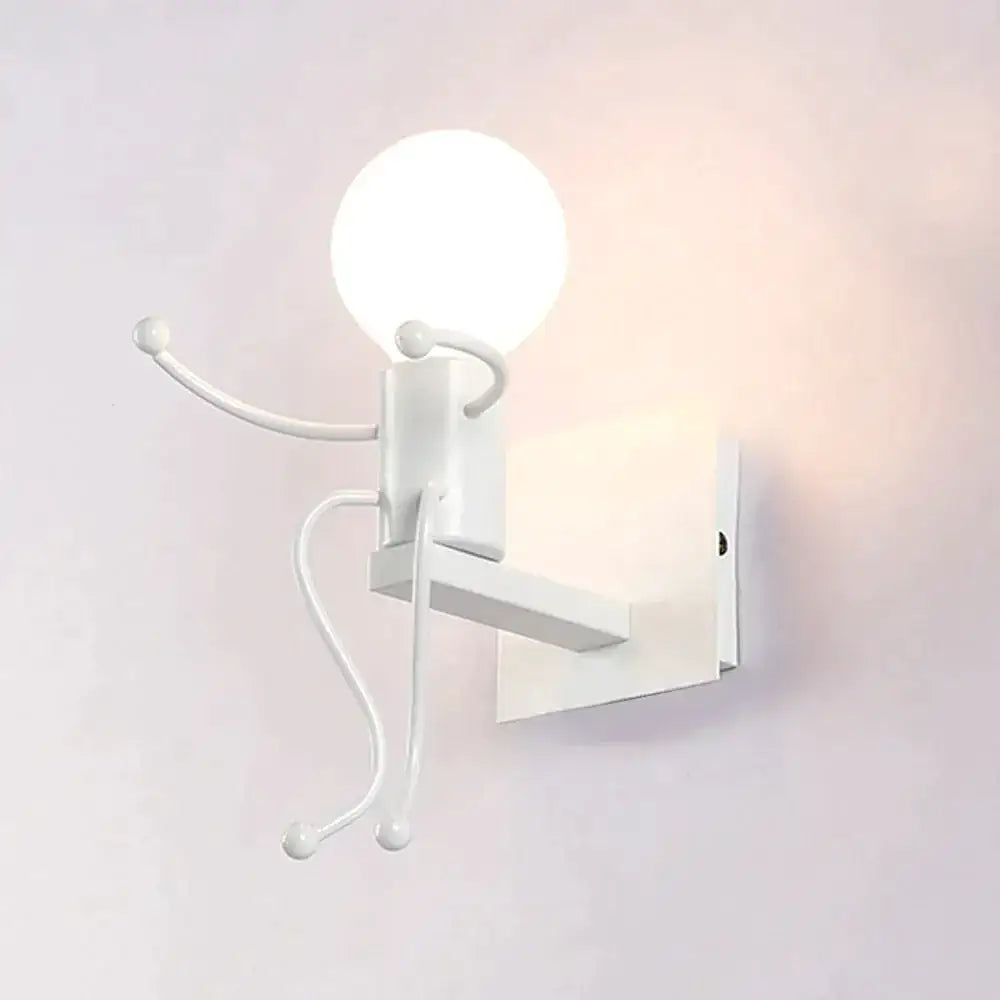 Modern creative minimalism metal robot ant wall sconce bedroom light