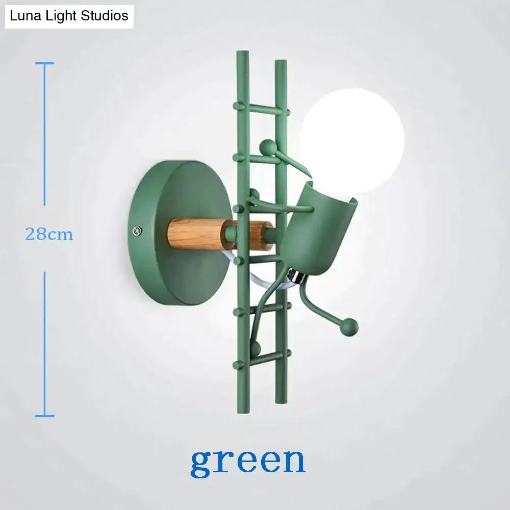 Modern creative minimalism metal robot ant wall sconce bedroom light