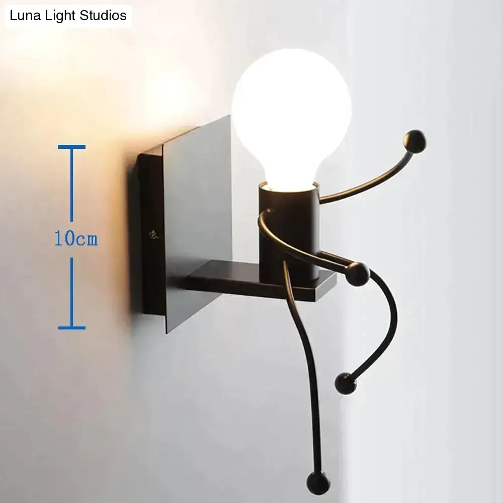 Modern creative minimalism metal robot ant wall sconce bedroom light