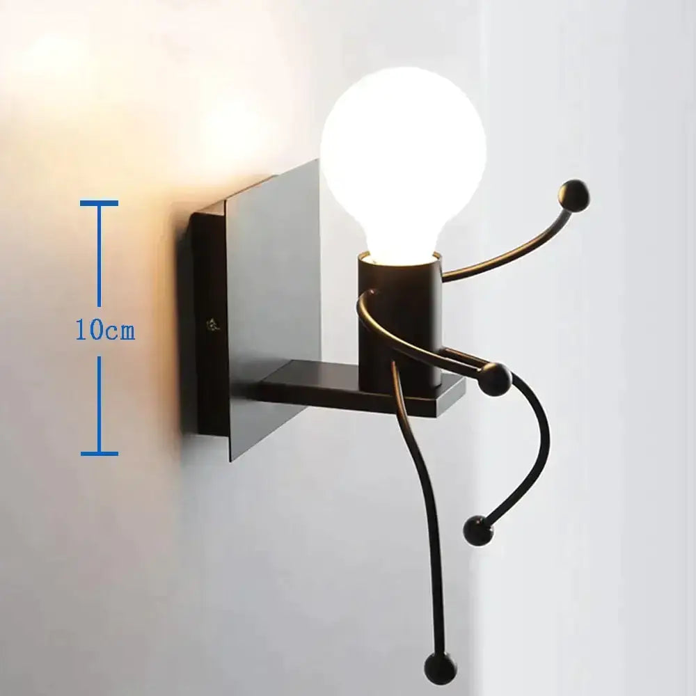 Modern creative minimalism metal robot ant wall sconce bedroom light
