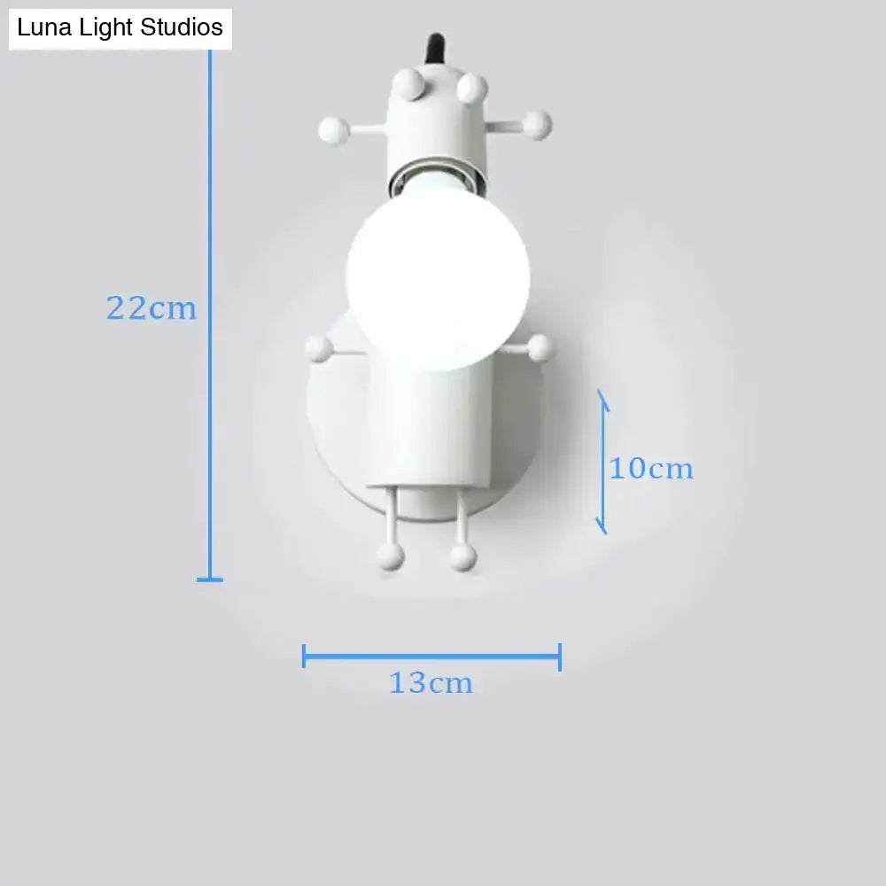 Modern creative minimalism metal robot ant wall sconce bedroom light