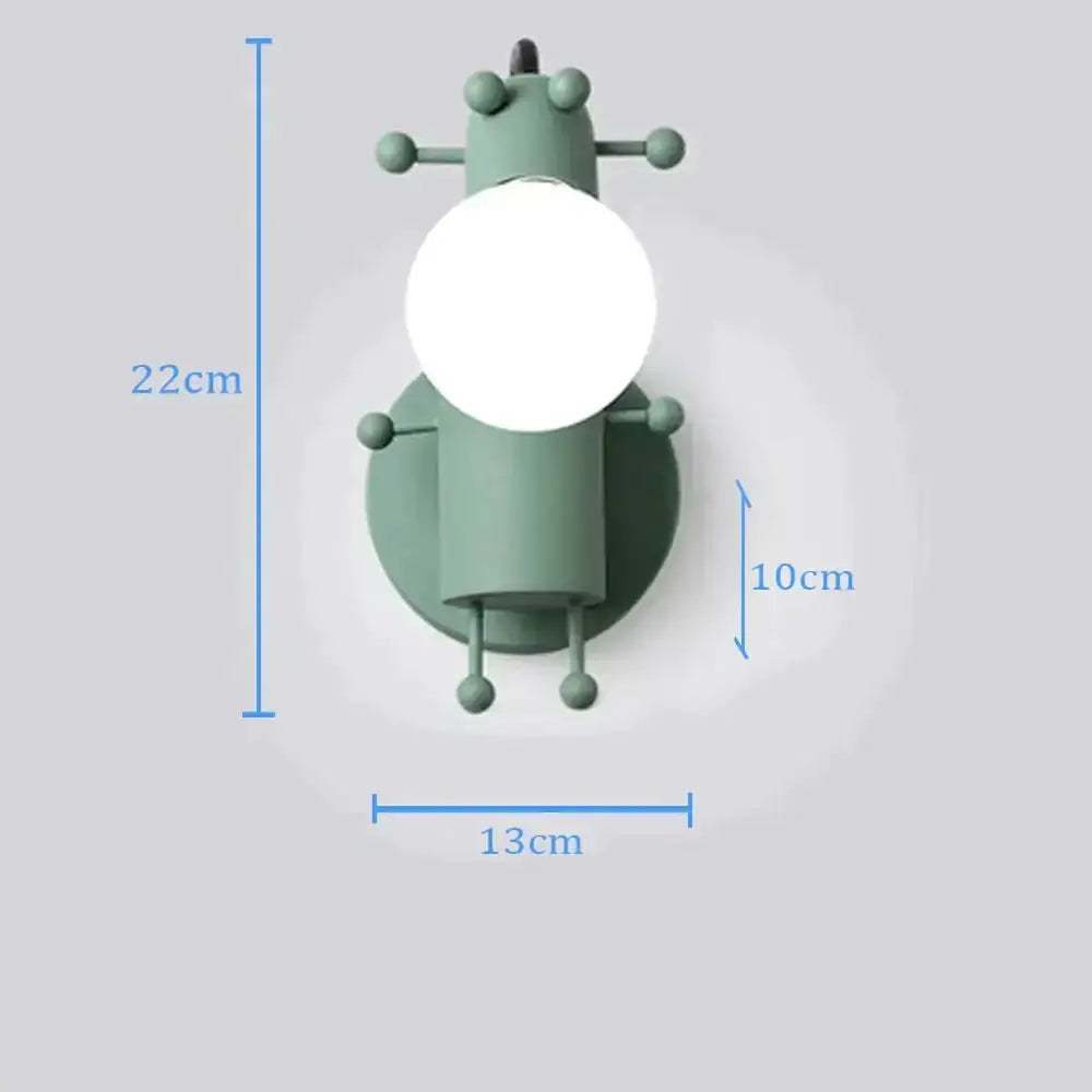 Modern creative minimalism metal robot ant wall sconce bedroom light