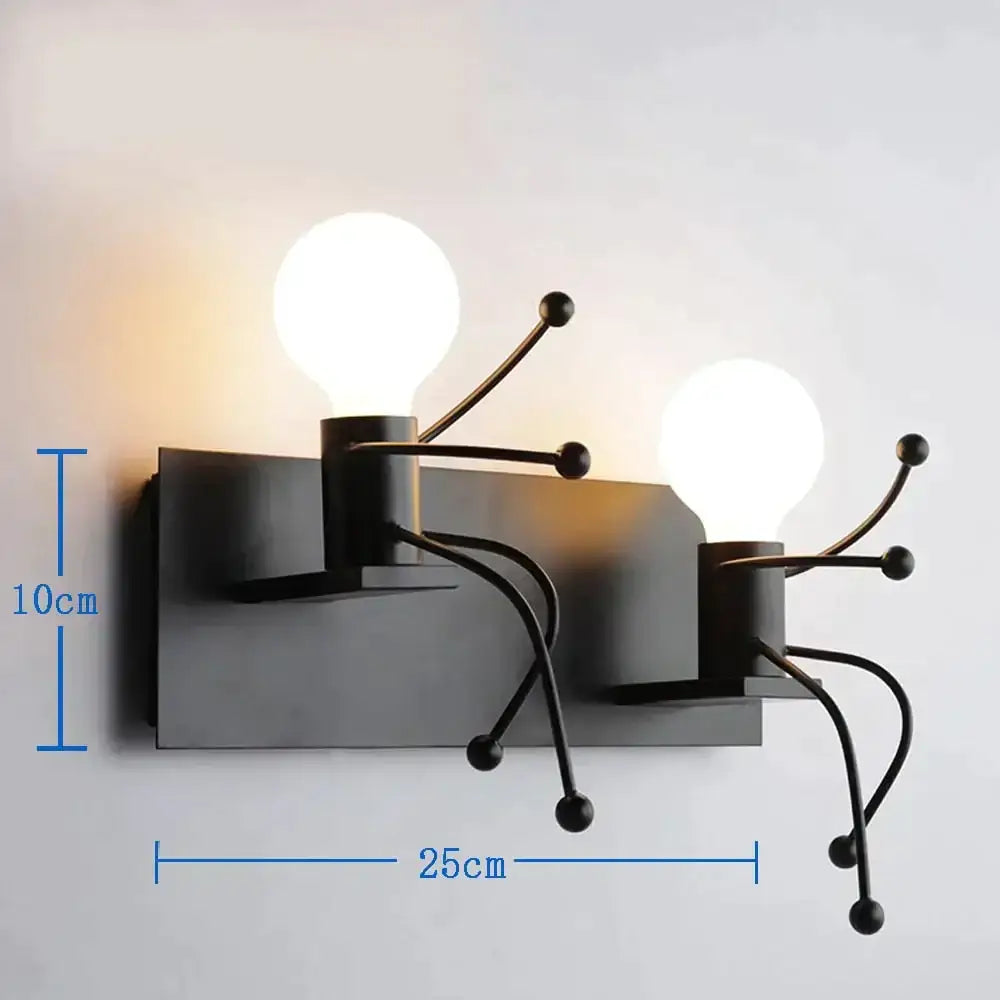 Modern creative minimalism metal robot ant wall sconce bedroom light