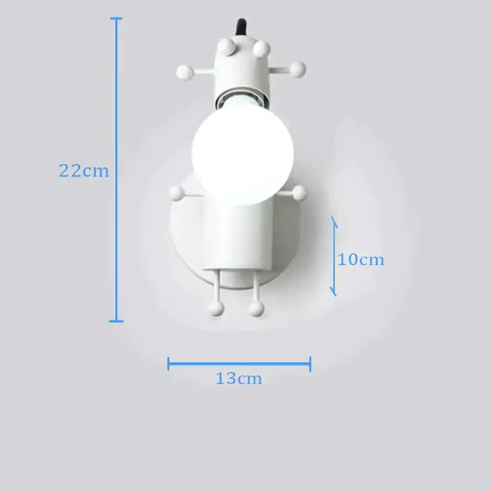 Modern creative minimalism metal robot ant wall sconce bedroom light