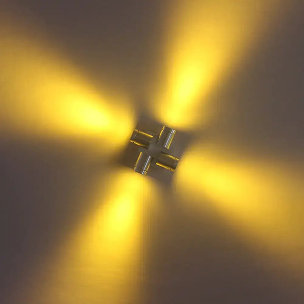 Modern cross aluminum wall mount lamp bedroom silver brushed finish