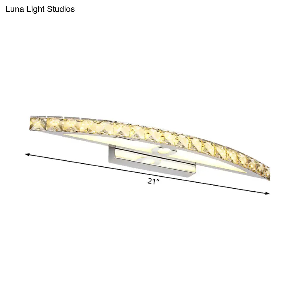 Modern crystal bow bathroom sconce in clear & champagne led bulb