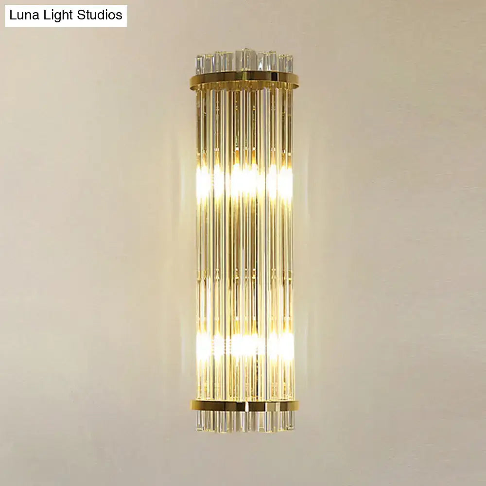 Modern crystal gold finish wall lighting bedroom sconce
