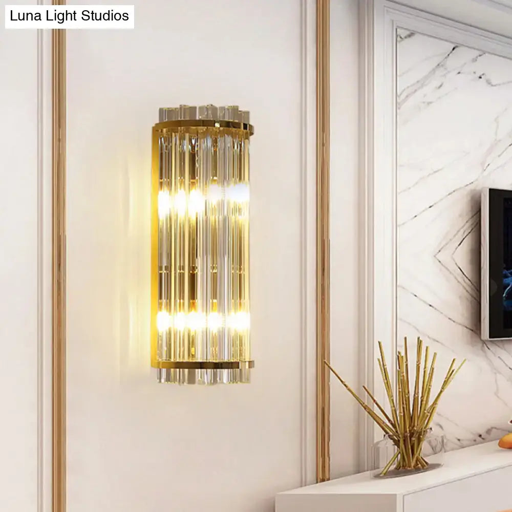 Modern crystal gold finish wall lighting bedroom sconce