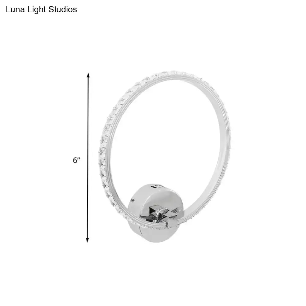 Modern crystal led wall sconce chrome finish bedroom light