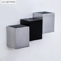 Modern cubic silver & black wall sconce porch direct wired electric