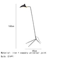Modern curved black metal floor lamp for bedroom reading lighting